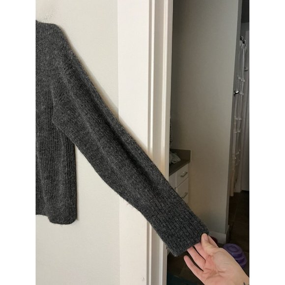 Everlane Alpaca Blend Knit Charcoal Gray Button Down Cardigan Size Large - Picture 6 of 14